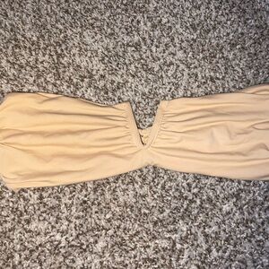 Beige bandeau bikini Top